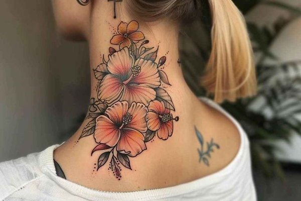 тату с хибискус
