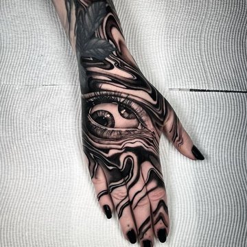 Dark lettering tattoo style