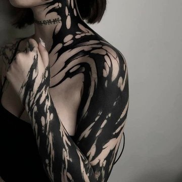 Dark lettering tattoo style